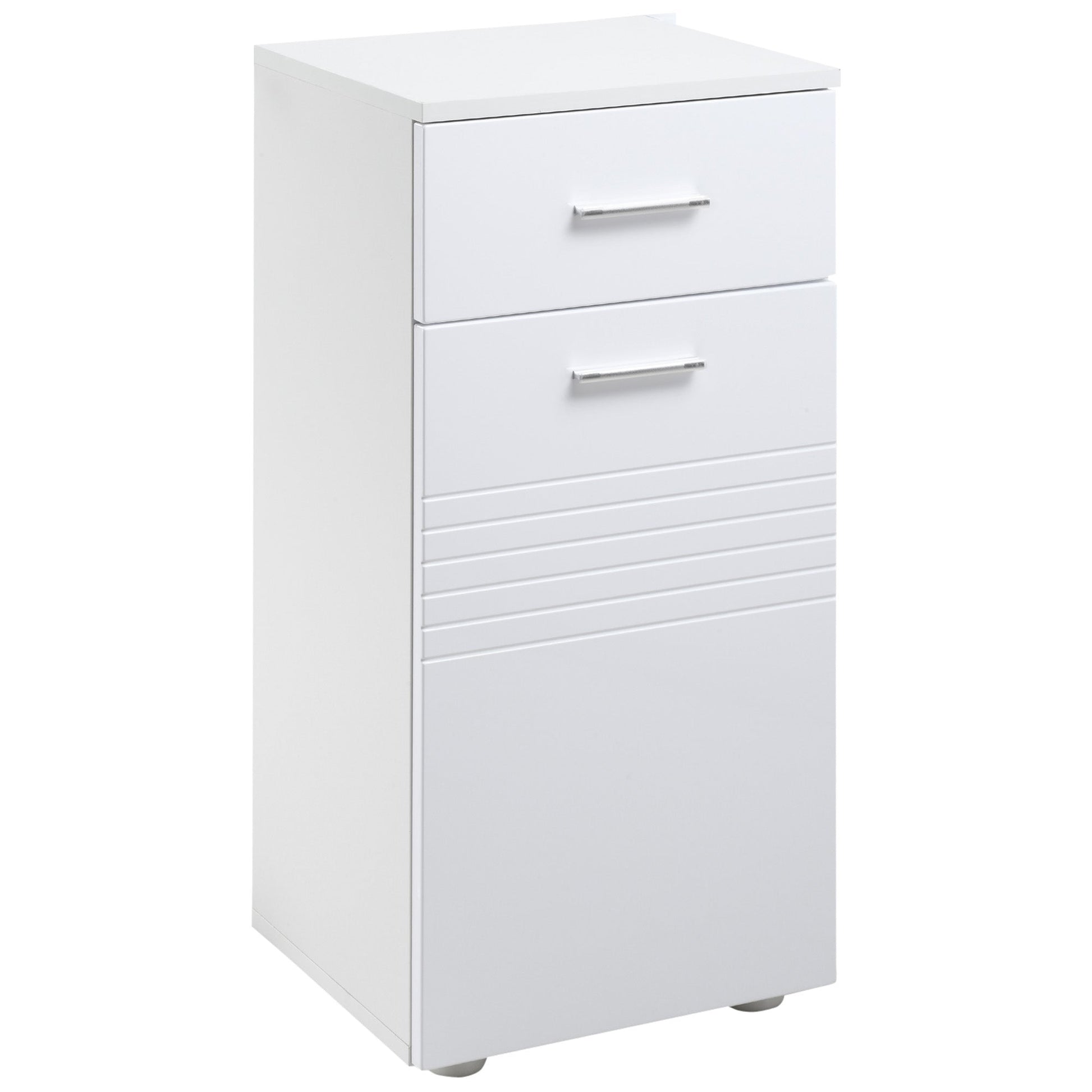 Kleankin Wooden Bathroom Cabinet with drawer and locker 1 door with shelves, 35x30x77.5cm - Borgè