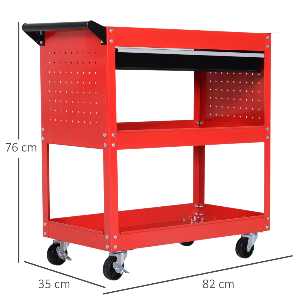Durhand Planning Trolley from Officina, Rosso, 70x35x75.5cm - Borgè