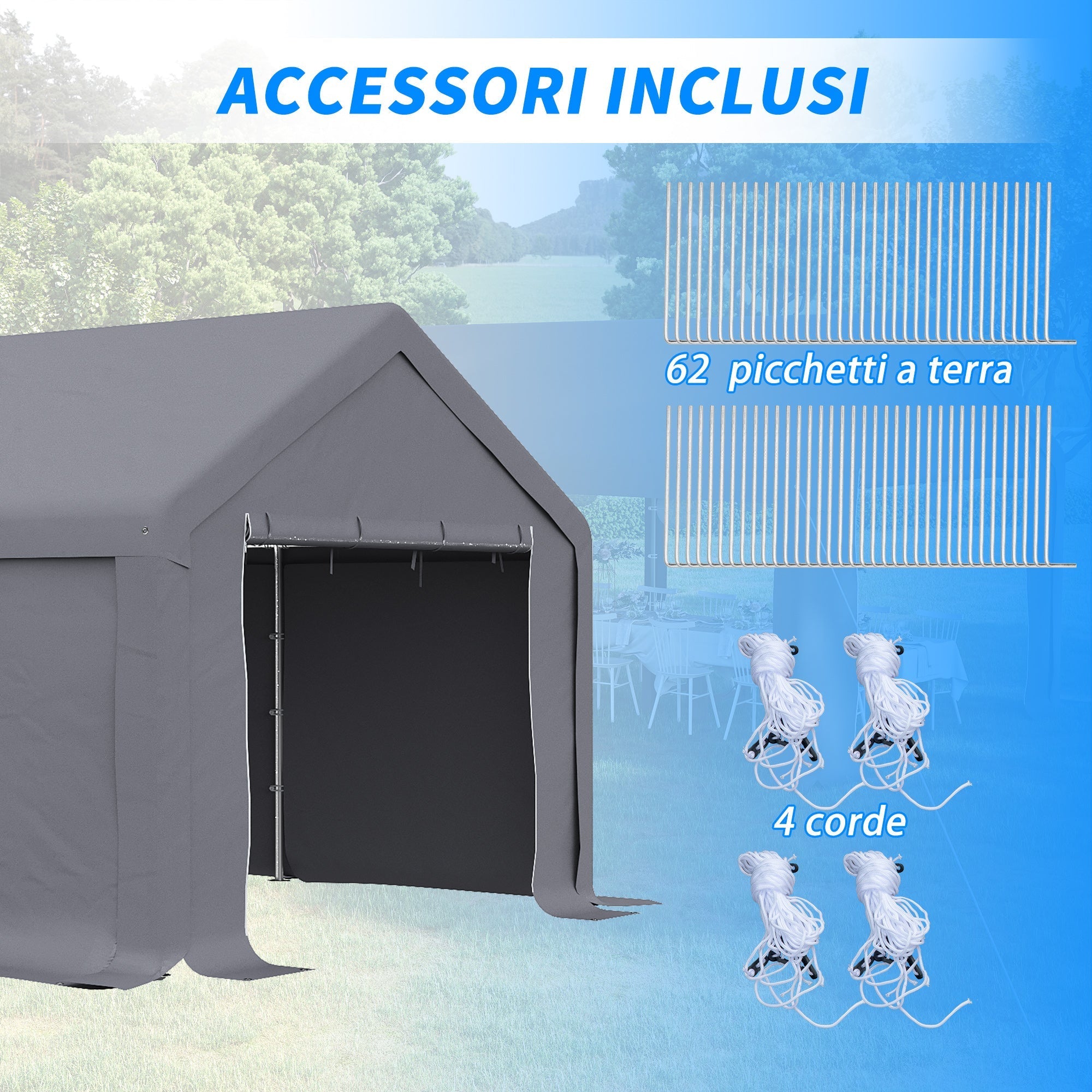 Grey Garden Tent 7.95x3.95m - Borge' Group Limited