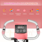 Folding Exercise Bike, 8 Level Adjustable Magnetic Resistance, Fitness Bike with Heart Rate Sensor, Arm Bands, LCD Screen, 2.5kg Flywheel, Pink - Borge' Group Limited