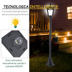 Solar Powered LED Outdoor Street Lamp Garden Light Waterproof IP44 Floor Lamp 18×18×160cm Black - Borge' Group Limited