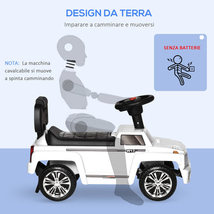 Machine Machine Cavalcabile off-road for children with integrated headlights and music, age 18-36 months, 68x30.5x41.5cm, white - Borgè