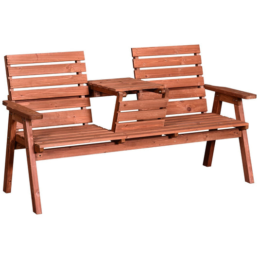 Outsunny garden bench in 2 or 3 seats fir wood, table convertible in session 160x70x85cm - Borgè