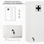 Kleankin Owner for medicines with lock, wood and glass - white - Borgè