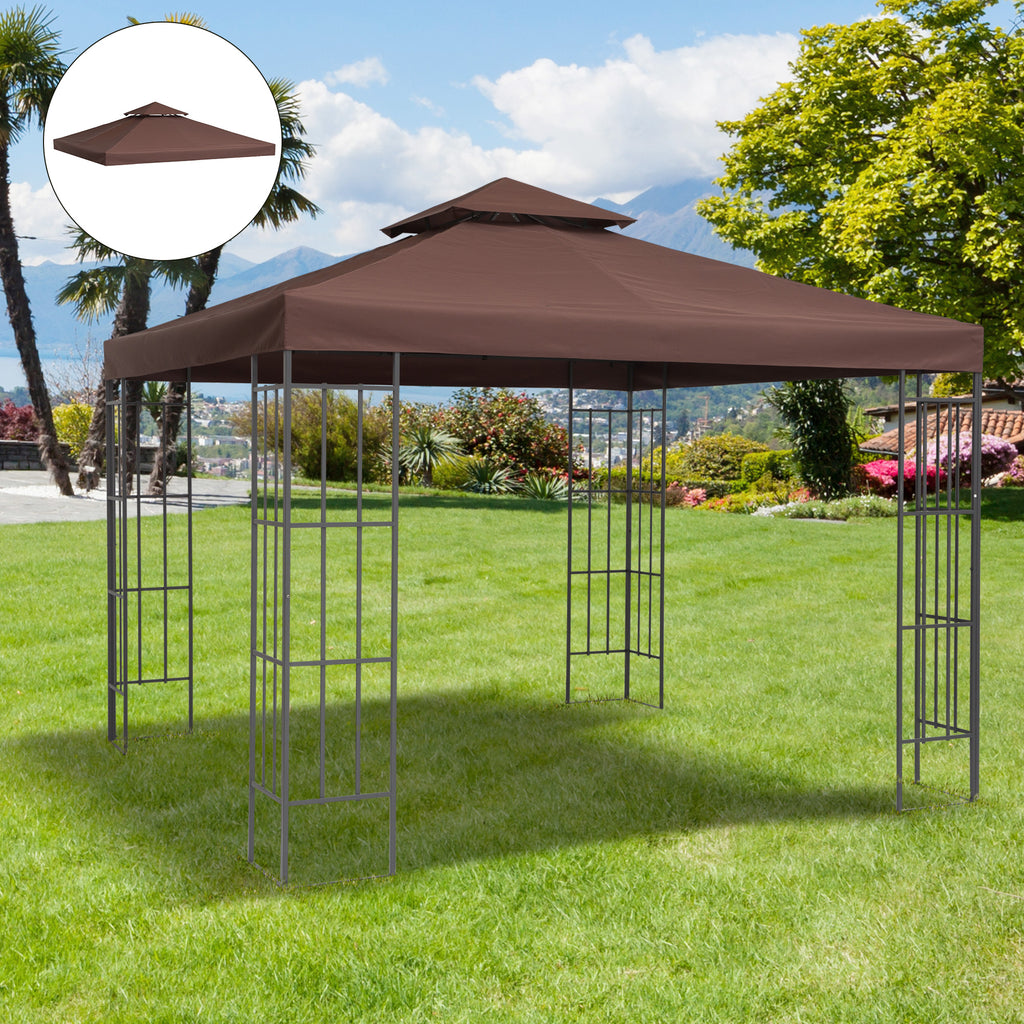Outsunny spare roof for 3x3m gazebo at 2 levels and UV -resistant, coffee resistant - Borgè