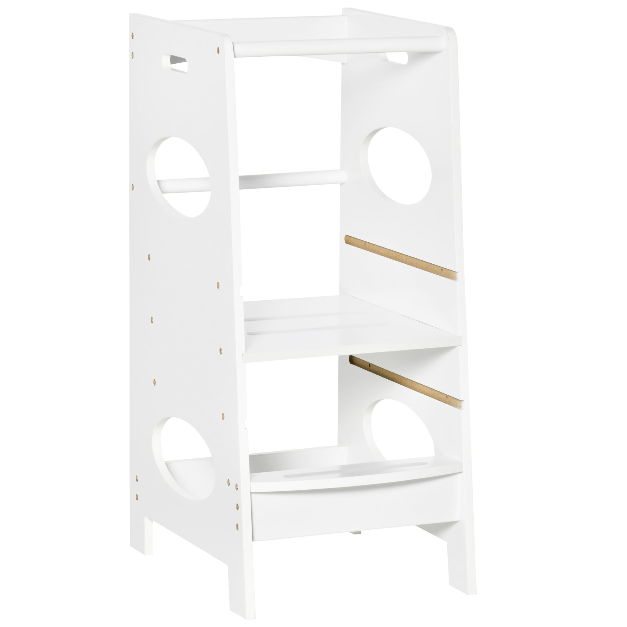 Homcom Torre Montessorian for children, Learning Tower with adjustable height in MDF, 40x50x90cm, white - Borgè