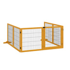 Wooden and Steel Dog Gate for Small/Medium Size Dogs with 6 Folding Panels, 432x36x70cm - Borge' Group Limited
