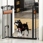 Push Fit Dog Gate, Extendable 74-80cm with Automatic Closure, Black - Borge' Group Limited