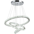 suspension crystal chandelier with 3 adjustable LED lights ф60 x 110cm - Borgè