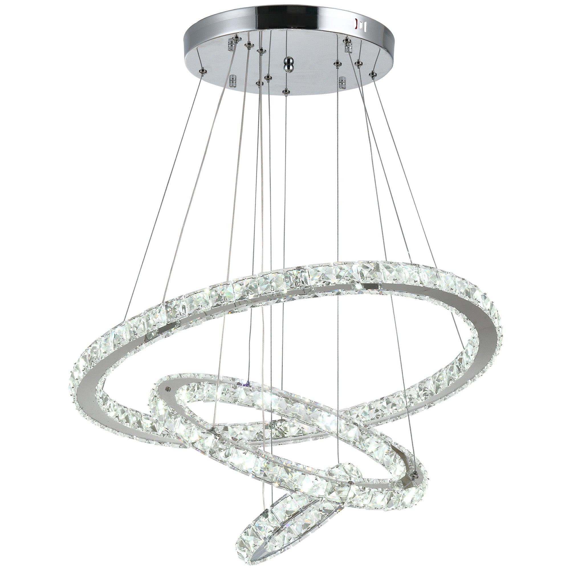 suspension crystal chandelier with 3 adjustable LED lights ф60 x 110cm - Borgè