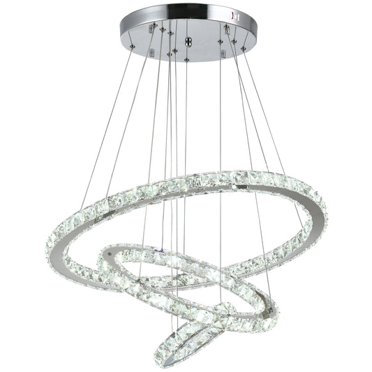 suspension crystal chandelier with 3 adjustable LED lights ф60 x 110cm