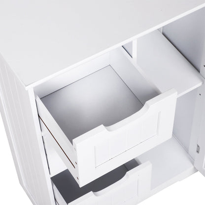 Kleankin Bathroom cabinet with door and white drawers 56 x 30 x 83cm - Borgè