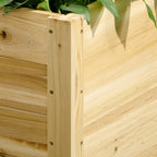 Outsunny garden flock with drainage hole and wheels, in fir wood, 89x48x47 cm - Borgè