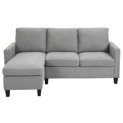 IGOR | Light Grey Fabric 3 Seater Corner Sofa with adjustable Lounge - Borgè