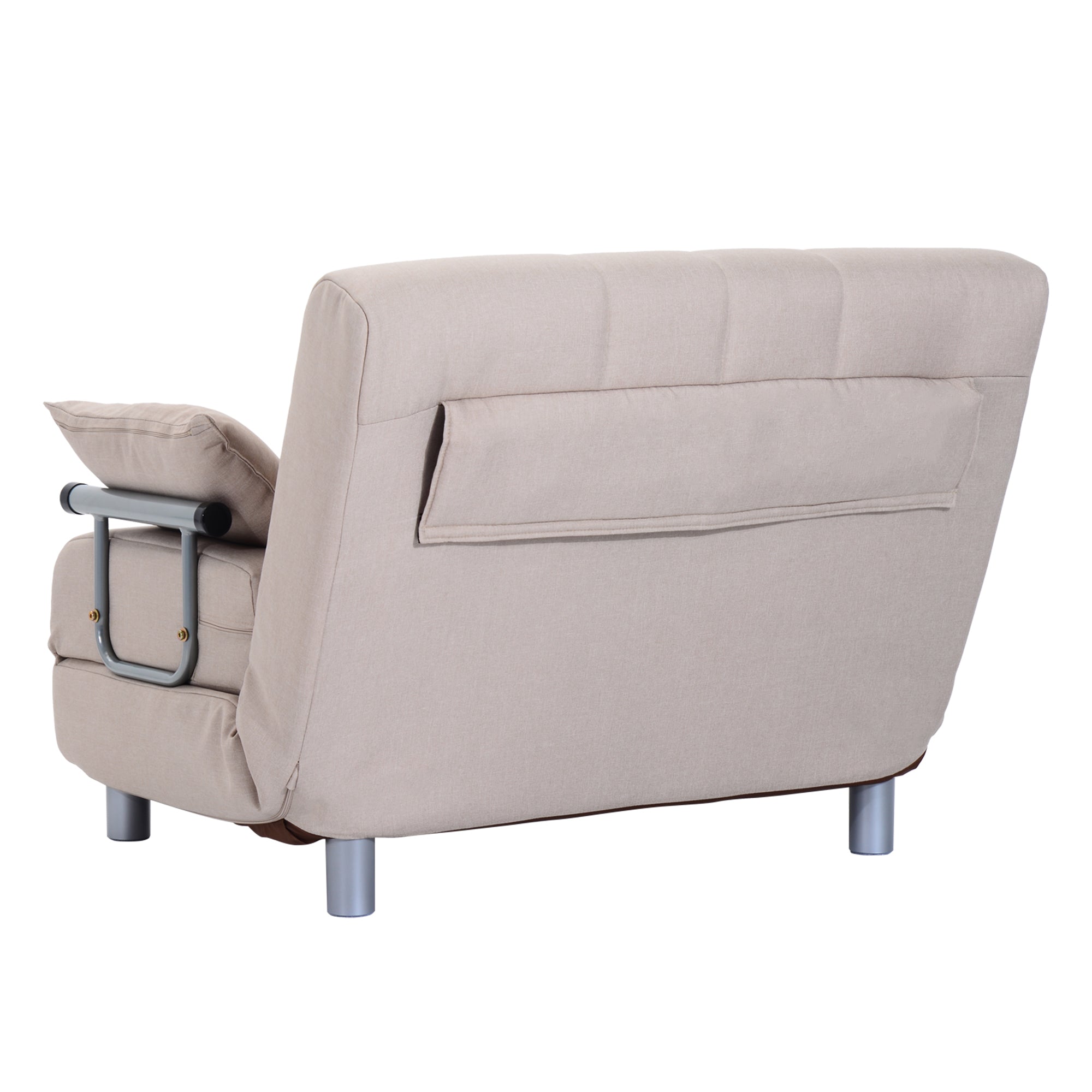 Homcom sofa bed 2 beds 1 square Â½ in steel and fabric with 4 cream cushions - Borgè