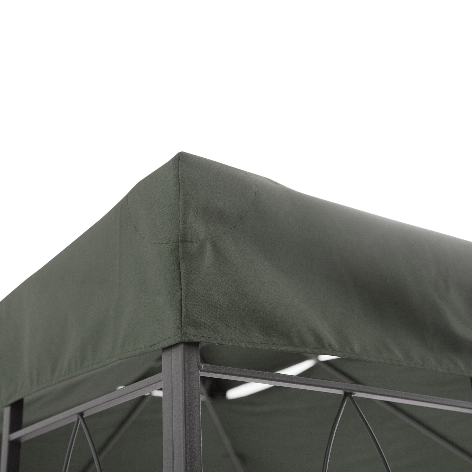 Outsunny coverage for gazebo 4x3 m at 2 levels in polyester with straps and 10 drainage holes, dark gray - Borgè