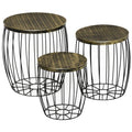 DONA | Industrial Style Outdoor Garden Set, 3pcs Balcony Tables - Borgè