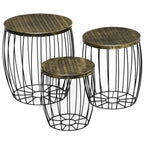 DONA | Industrial Style Outdoor Garden Set, 3pcs Balcony Tables - Borgè