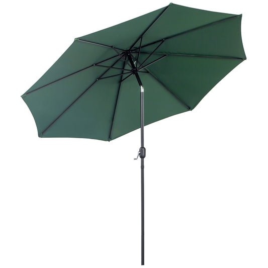 Outsunny Garden umbrella Ø295cm inclinable with metal crank and green polyester - Borgè