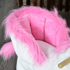 Unicorn Rocking Horse with Music, Metal and Wood Frame, Plush Cover, 65x32x55cm, White Pink - Borgè