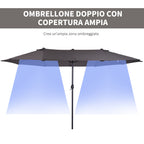 Grey Double Garden Umbrella | 4.6 x 2.4m - Borge' Group Limited