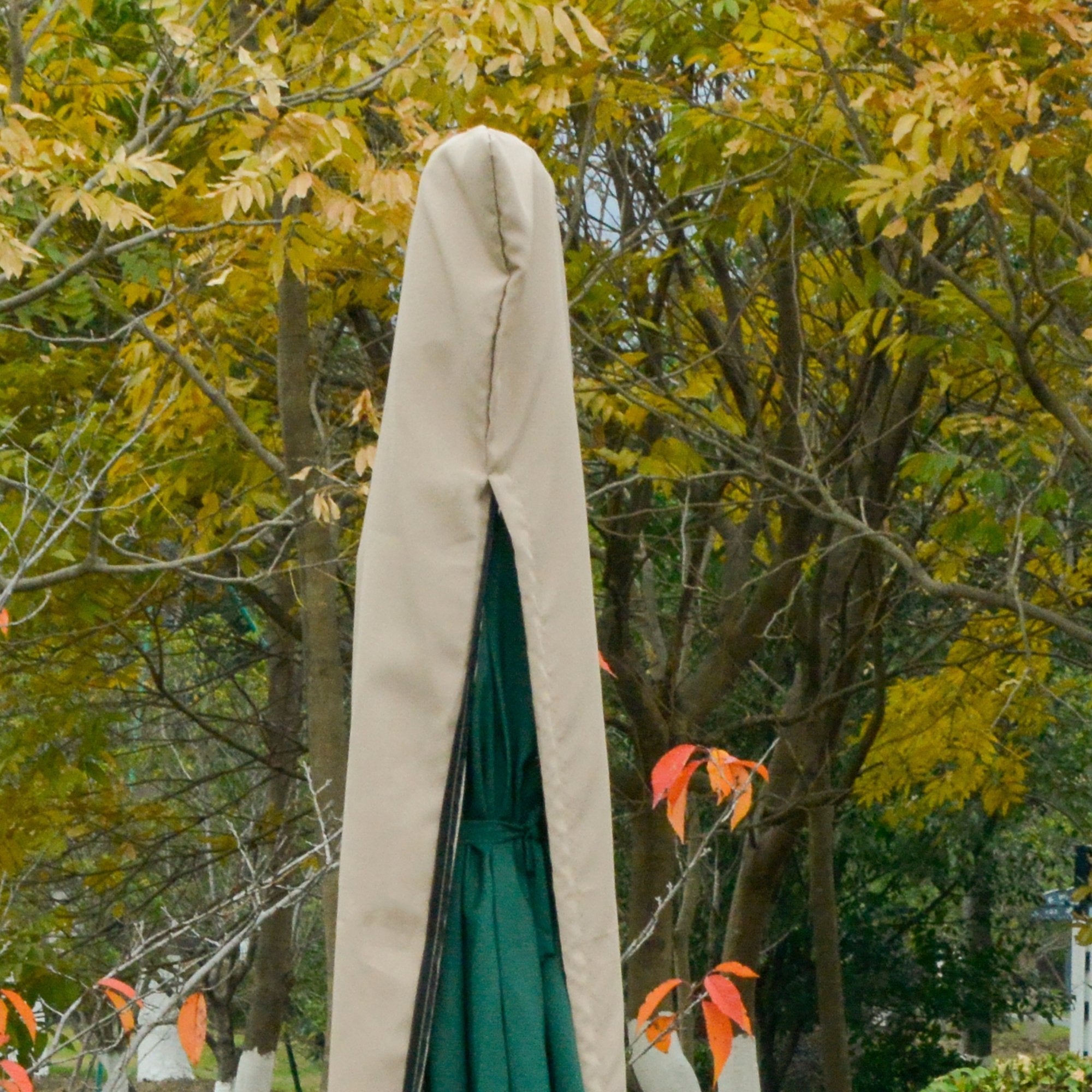 Waterproof Umbrella Cover, Tear-Resistant Garden Umbrella Cover, Khaki Φ63 x 164cm - Borge' Group Limited