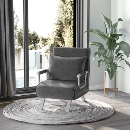 armchair transformable bed with microfiber coating, dark Grey - Borgè