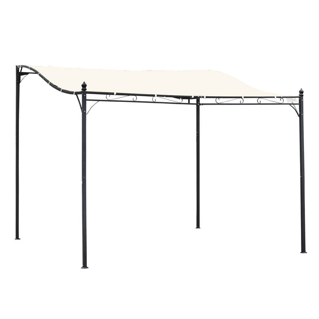 Gazebo Pergola 3x3m Garden with Waterproof Curtain Cream - Borge' Group Limited