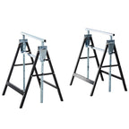 Set 2 Work Cavalllets Folding Telescopic Height Adjustable in steel pipes - Borgè
