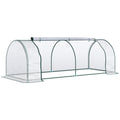 Oustunny Garden greenhouse with front zipper, steel and pvc doors, 250x100x80 cm - Borge' Group Limited