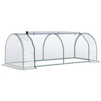 Oustunny Garden greenhouse with front zipper, steel and pvc doors, 250x100x80 cm - Borge' Group Limited