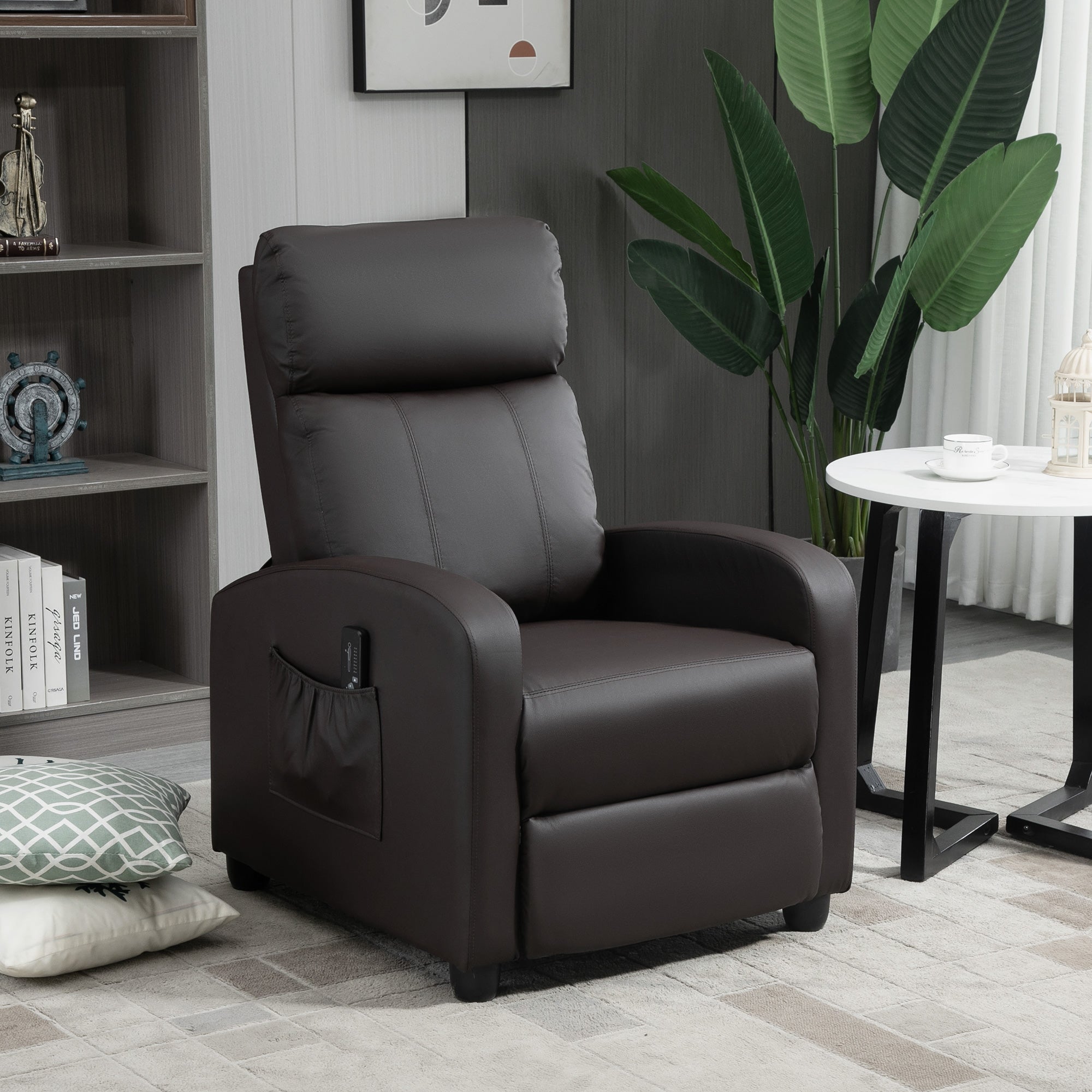 Campaign Relax Massive with 8 modes and 5 intensity, reclining armchair with footrests and remote control - brown - Borgè
