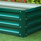Outsunny For Open Raised Raised Garden Bed with coating, in galvanized steel, 120x60x30.5 cm, green - Borgè
