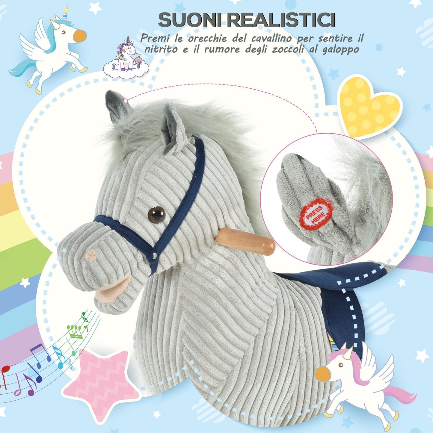 Striped Rocking Horse | 3-6 years - Borgè