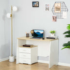 desk with modern wooden chest of drawers, pc desk for room and office, 110x55x75cm - Borgè