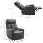 Ergonomic padded Relaxable Relaxable Armchair With Ecopelle Poggia Poglipies 80 × 97 × 107cm Black - Borgè