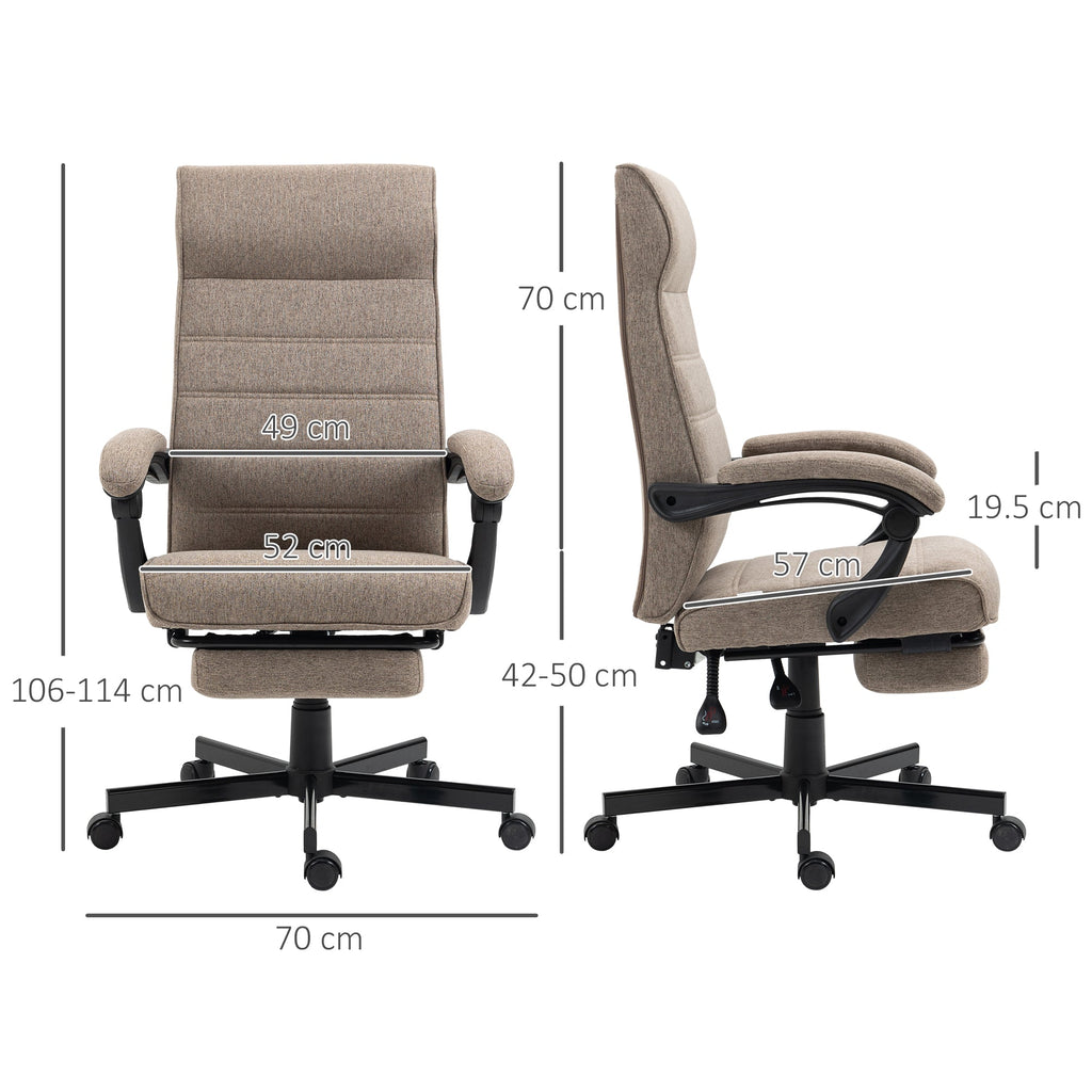 Vent office chair with adjustable height, footrests included and padded seat, 68x67x106-114 cm, brown - Borgè