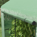 Outsunny Serra in Casetta with 2 sections with door and roller shutters, in steel and PE, 200x140x200 cm, green - Borgè