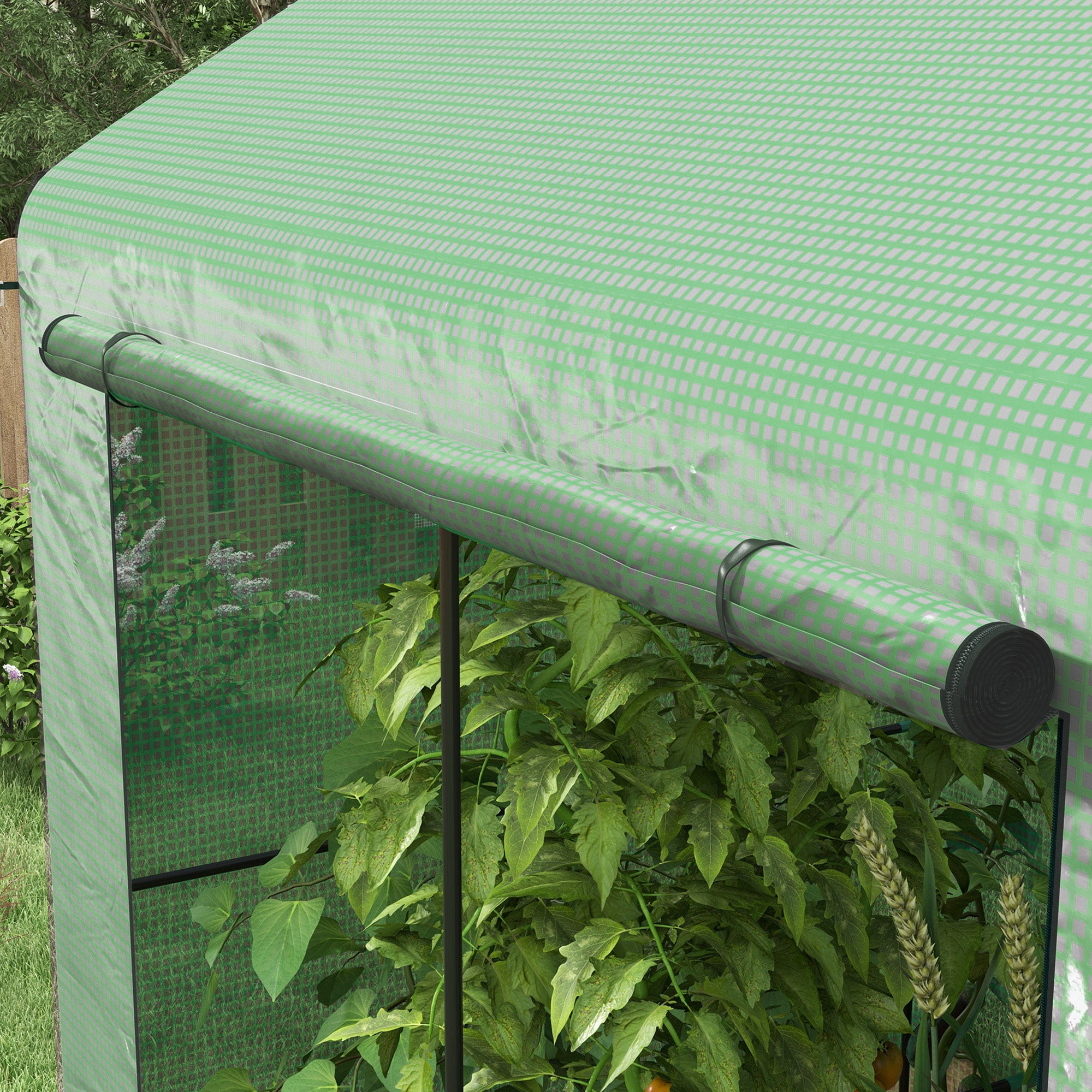 Outsunny Serra in Casetta with 2 sections with door and roller shutters, in steel and PE, 200x140x200 cm, green - Borgè