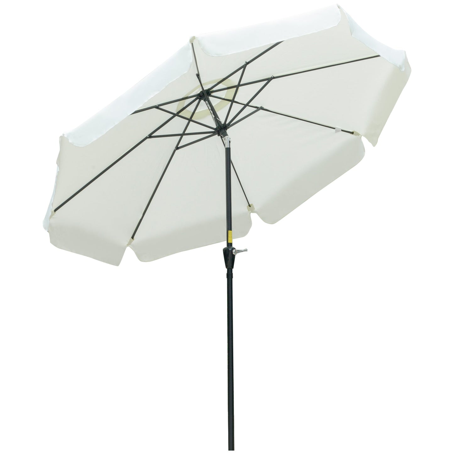 Outsunny Round Garden Umbrella with central pole and upper vent, φ266x250cm, beige - Borgè