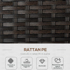 2-Seater PE Rattan Garden Sofa with Cushions, 132x70x74cm, Brown - Borge' Group Limited