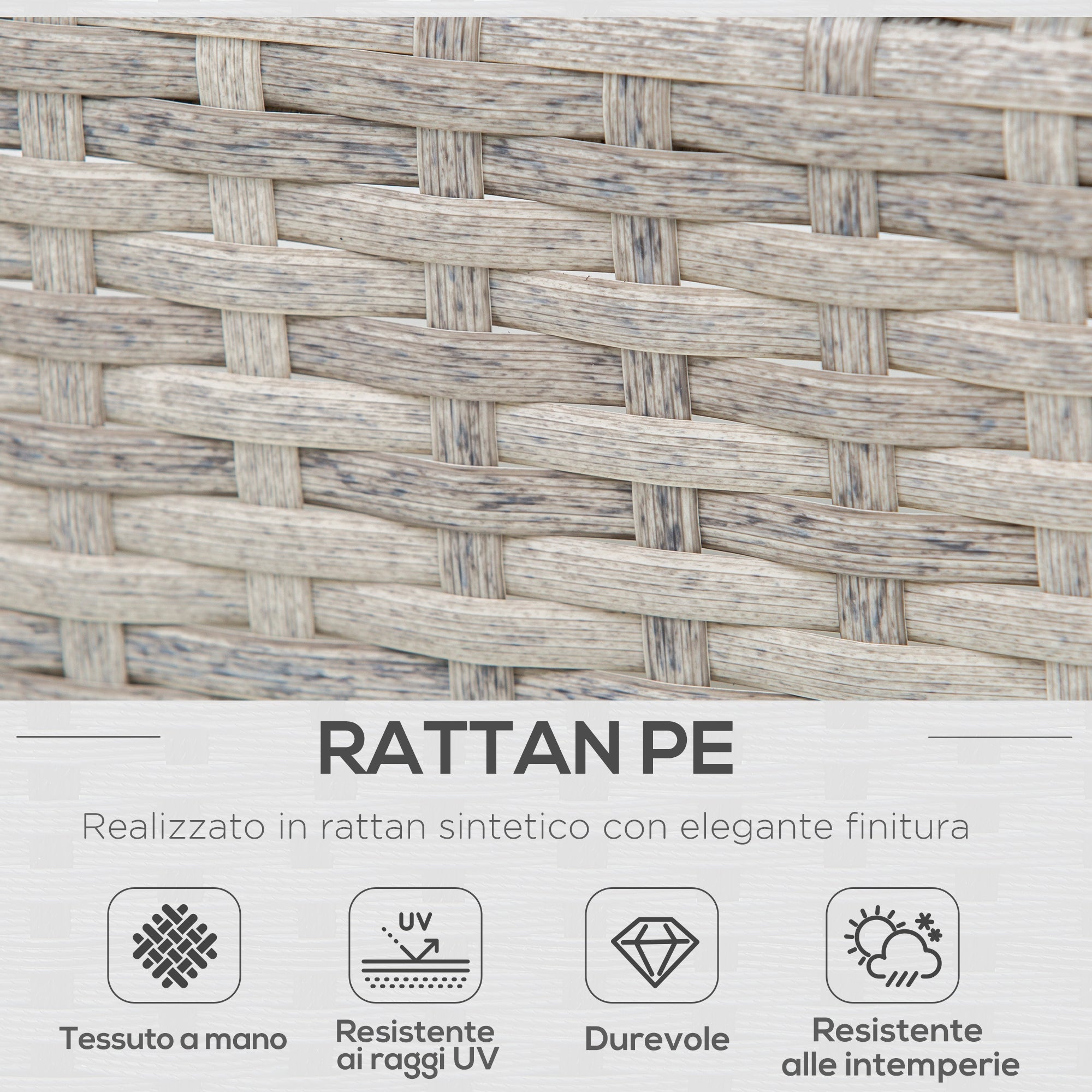 Outdoor Garden Set, Garden Lounge, Outdoor Sofa Set with Garden Table, Grey Rattan Garden Furniture - Borge' Group Limited