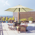 2.7x2.5m Polyester and Metal Garden Umbrella with Tilting Canopy Beige Black - Borge' Group Limited