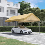 Steel and PE Garden Tent for Small and Medium Cars, 600x295x265-310 cm, Beige - Borge' Group Limited