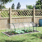Oustunny Garden greenhouse with front zipper, steel and pvc doors, 250x100x80 cm - Borge' Group Limited