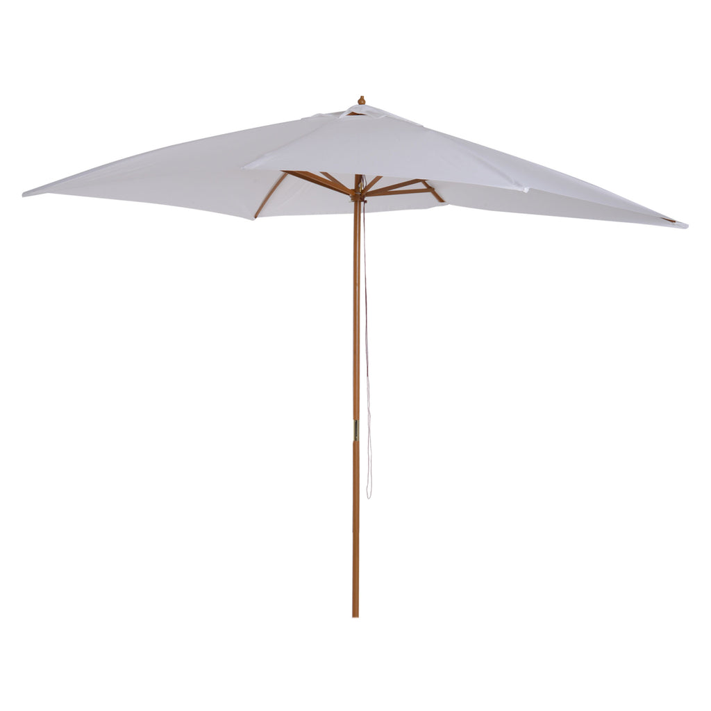 Outsunny umbrella M from garden 2x3 in lacquered wood with removable cover, white - Borgè