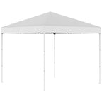 2.5 x 2.5 m Waterproof Folding Gazebo with Ropes and Pegs, Steel and Oxford Fabric, White - Borge' Group Limited