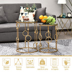 DOLCE | Set of 2 Elegant Coffee Tables | φ41x57cm & φ36x51cm - Borgè