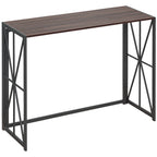 Table Consolidation of Entrance Industrial Style Folding Wood and Metal, 100x38x80cm, Marrone - Borgè