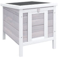 Outdoor Wooden Rabbit Cage with Asphalt Roof and Non-Slip Ramp, 42x51x43cm, Grey - Borge' Group Limited
